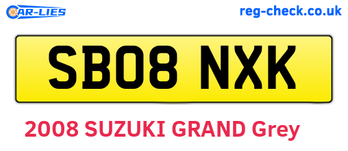 SB08NXK are the vehicle registration plates.