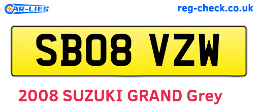 SB08VZW are the vehicle registration plates.