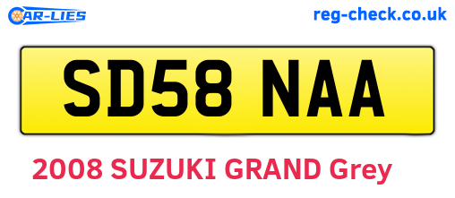 SD58NAA are the vehicle registration plates.