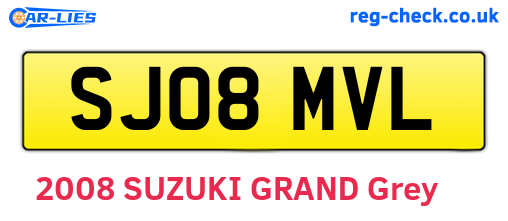 SJ08MVL are the vehicle registration plates.