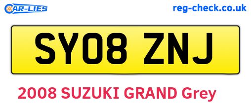 SY08ZNJ are the vehicle registration plates.