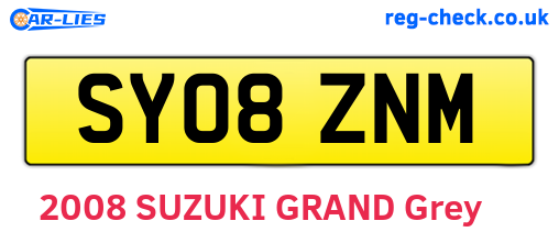 SY08ZNM are the vehicle registration plates.