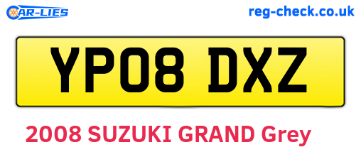 YP08DXZ are the vehicle registration plates.