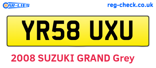 YR58UXU are the vehicle registration plates.