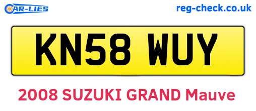 KN58WUY are the vehicle registration plates.