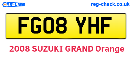 FG08YHF are the vehicle registration plates.