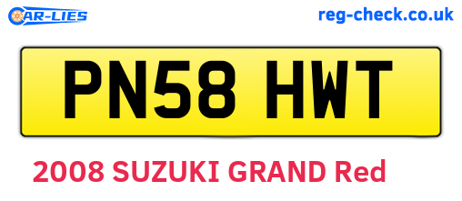 PN58HWT are the vehicle registration plates.