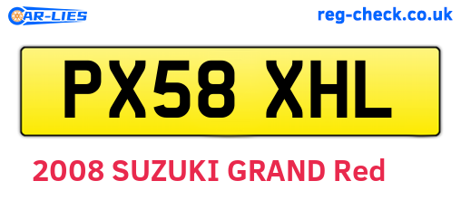 PX58XHL are the vehicle registration plates.