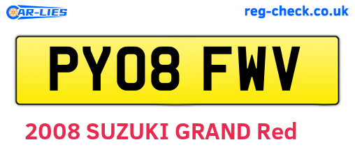 PY08FWV are the vehicle registration plates.
