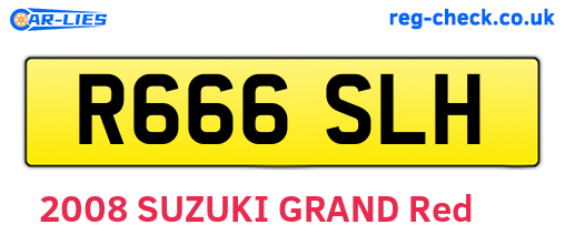R666SLH are the vehicle registration plates.