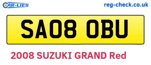 SA08OBU are the vehicle registration plates.