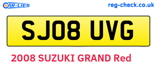 SJ08UVG are the vehicle registration plates.
