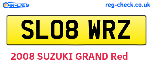 SL08WRZ are the vehicle registration plates.