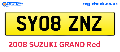 SY08ZNZ are the vehicle registration plates.
