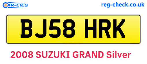 BJ58HRK are the vehicle registration plates.