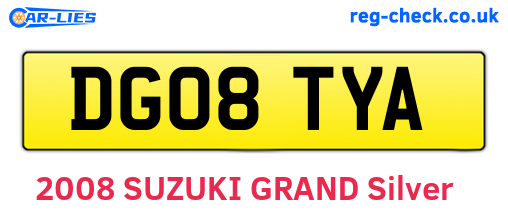DG08TYA are the vehicle registration plates.