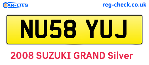NU58YUJ are the vehicle registration plates.