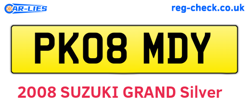 PK08MDY are the vehicle registration plates.