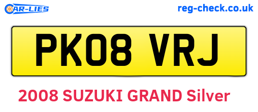PK08VRJ are the vehicle registration plates.