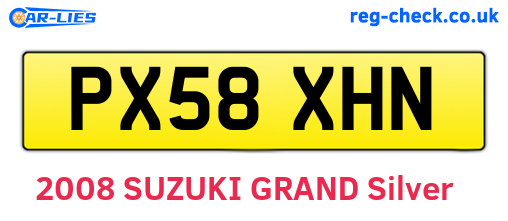 PX58XHN are the vehicle registration plates.
