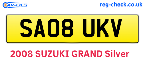 SA08UKV are the vehicle registration plates.