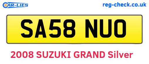 SA58NUO are the vehicle registration plates.