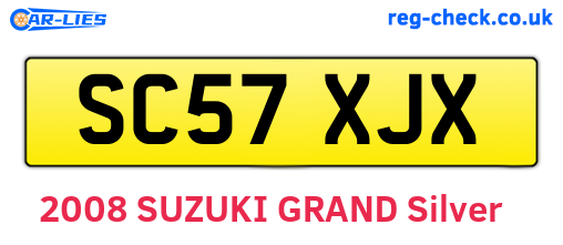 SC57XJX are the vehicle registration plates.