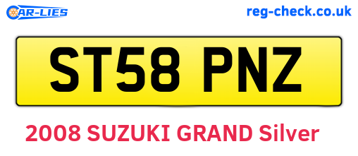 ST58PNZ are the vehicle registration plates.
