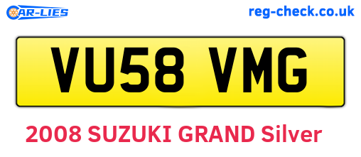 VU58VMG are the vehicle registration plates.