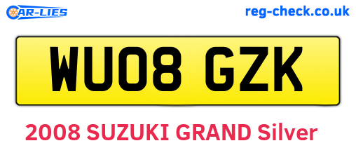 WU08GZK are the vehicle registration plates.