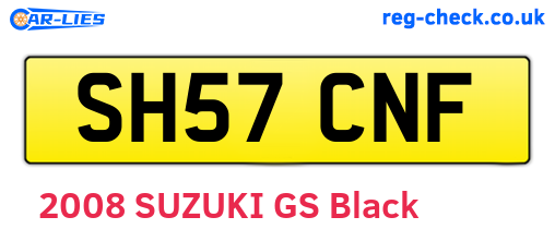 SH57CNF are the vehicle registration plates.