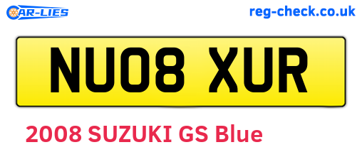 NU08XUR are the vehicle registration plates.