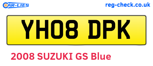 YH08DPK are the vehicle registration plates.