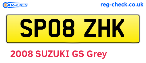 SP08ZHK are the vehicle registration plates.