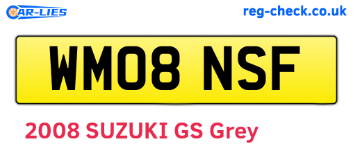 WM08NSF are the vehicle registration plates.