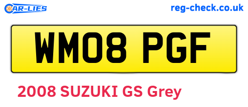 WM08PGF are the vehicle registration plates.