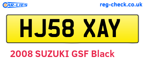 HJ58XAY are the vehicle registration plates.