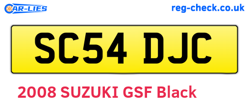 SC54DJC are the vehicle registration plates.