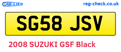 SG58JSV are the vehicle registration plates.