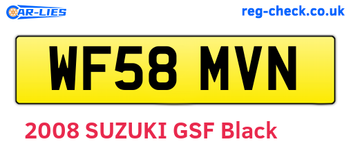 WF58MVN are the vehicle registration plates.