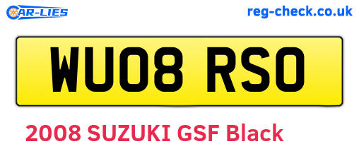 WU08RSO are the vehicle registration plates.