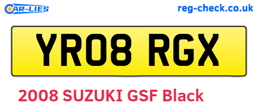 YR08RGX are the vehicle registration plates.