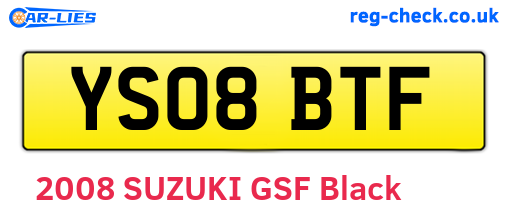 YS08BTF are the vehicle registration plates.