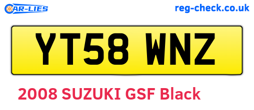 YT58WNZ are the vehicle registration plates.