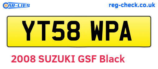 YT58WPA are the vehicle registration plates.