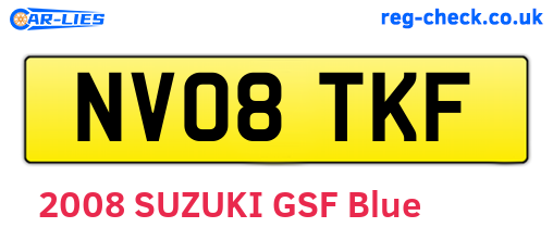 NV08TKF are the vehicle registration plates.