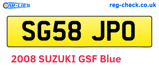 SG58JPO are the vehicle registration plates.