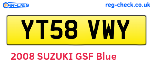 YT58VWY are the vehicle registration plates.