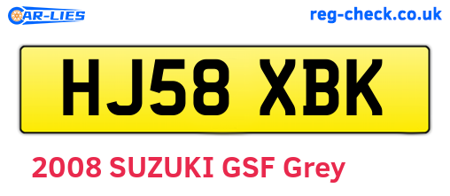 HJ58XBK are the vehicle registration plates.