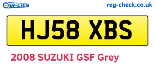 HJ58XBS are the vehicle registration plates.